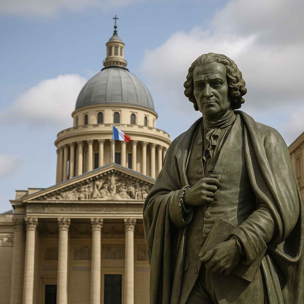 Secondo de Benoist, Rousseau si oppone frontalmente alla filosofia delle Lumières.